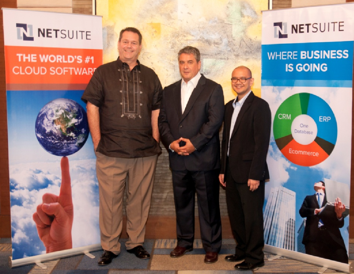 Big Chill Refreshes Operations with NetSuite OneWorld. Shown in photo are (left to right): James Dantow, VP for Worldwide Support and GM for Philippines, NetSuite; Rusty Lemon, Chief Operating Consultant, Big Chill; James Dantow, VP for Worldwide Support and GM for the Philippines, NetSuite; and Jan Pabellon, Principal Product Manager for Asia Pacific and Japan, NetSuite